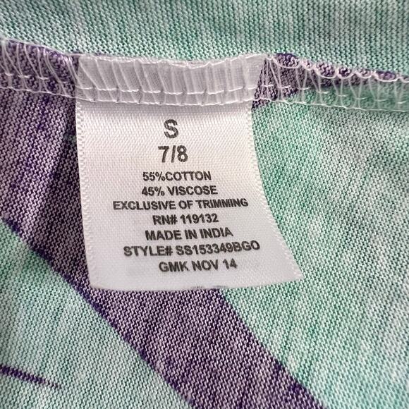 Cherrystix Girls Maxi Sleeveless Sundress Teal Purple Geo Print Small 7 8 - Picture 6 of 7